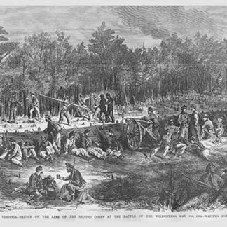 Waiting for the Enemy in the Wilderness Campaign by Frank Leslie