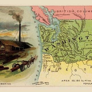 Washington State Map by Arbuckle Brothers