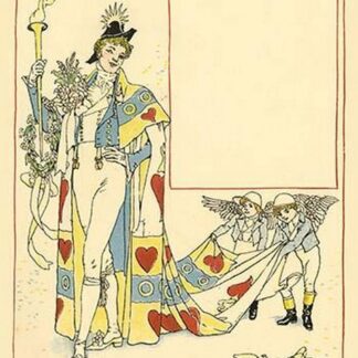 Wedding came in with a Gown adorned with hearts by Walter Crane