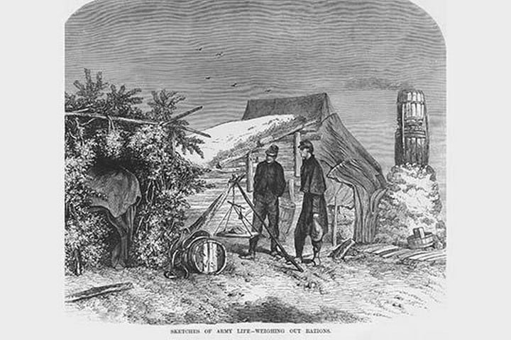 Weighing Rations by Frank Leslie