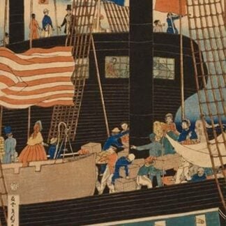 Western traders loading cargo in Yokohama (Yokohama koeki seiyojin nimotsu unso no zu) by Utagawa Sadahide