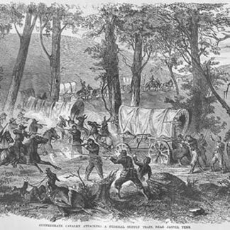 Wheeler's Confederate Cavalry Attacks Supply Train by Frank Leslie