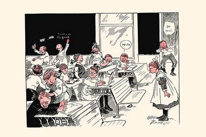 When Teacher Leaves Room by Clare Briggs