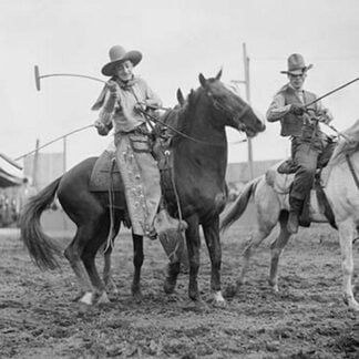 Wild West Polo Played by Cowboys on Horses at Coney Island