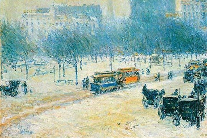Winter in Union Square by Frederick Childe Hassam