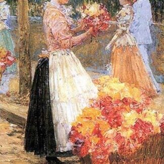 Woman Sells flowers by Frederick Childe Hassam