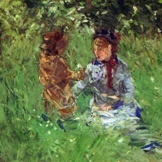 Woman and Child in garden in Bougival by Berthe Morisot