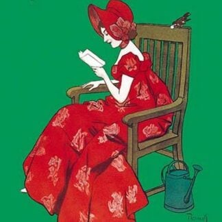 Woman in Red Reading by Ferdinand Freiherr Von Reznicek