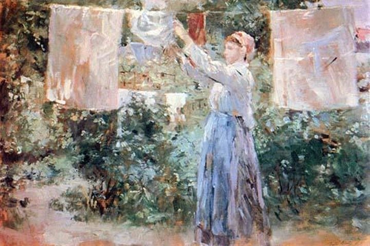 Women Hang Out Laundry to Dry by Berthe Morisot