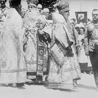 Women in Open Carriage Outside of Fancy Hotel & Restaurant