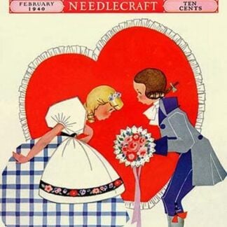 Young Boy Gives a Little Girl a Nosegay by Home Arts