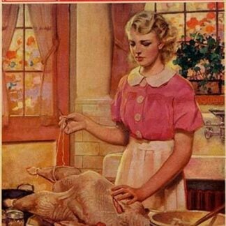 Young Mother Sews Up a Turkey by Home Arts
