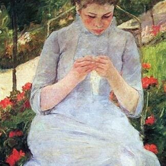 Young Woman Sewing in the Garden by Mary Cassatt