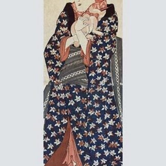 Young lady holding a cat (Neko o idaku museum) by Eisen Ikeda